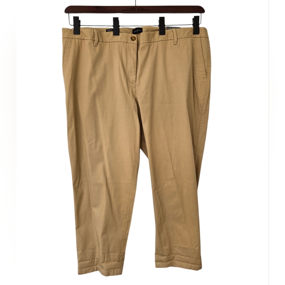 NEW Talbots Chino Pants Tan Ankle length 20W Petite NWT